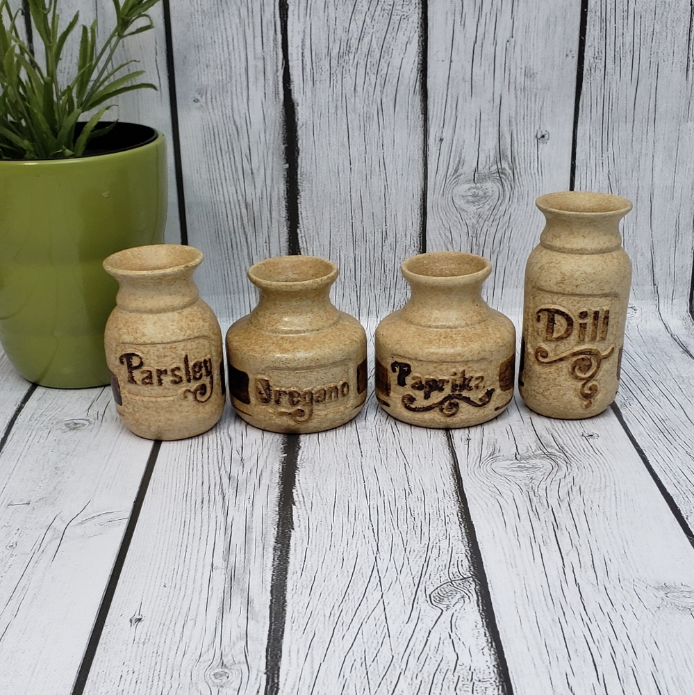 Vintage Retro Spice Jar Bottles